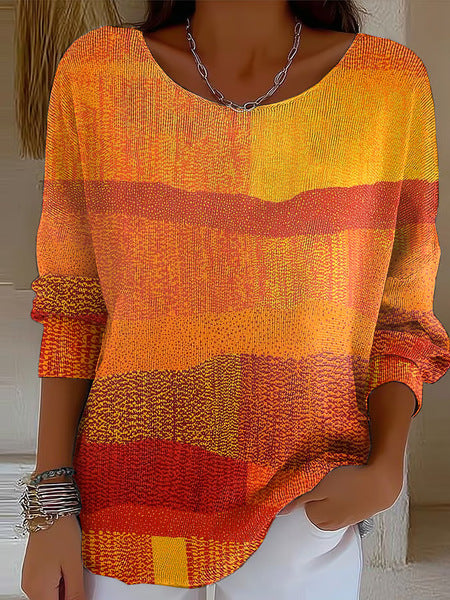 3D digital printing women's fashion round neck casual long-sleeved top m302157