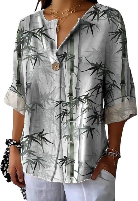 Fashion Women's Coconut Button Long Sleeve Shirt m302752