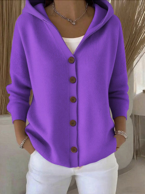 Knitted hooded sweater cardigan jacket autumn and winter new casual fashion women's clothing m301900