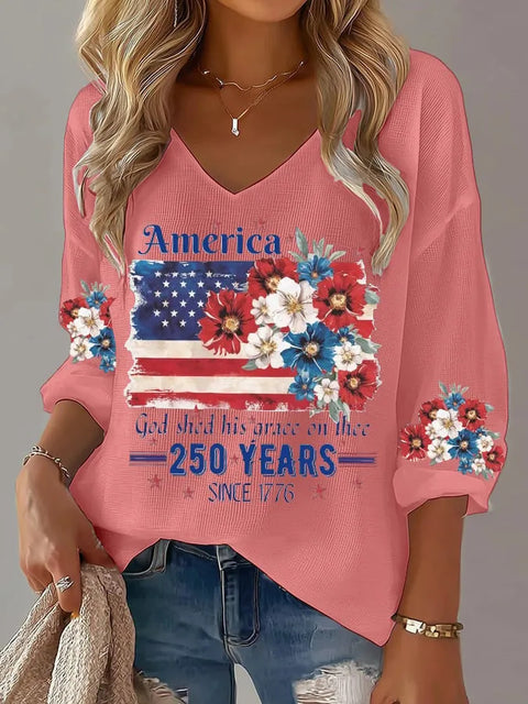 Summer V-neck short-sleeved top 3D digital printing women's casual short-sleeved m302655