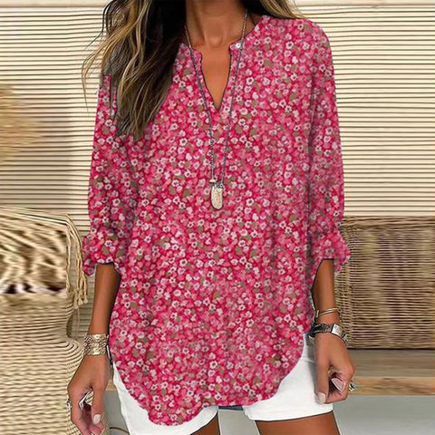 Women's summer small V-neck long-sleeved casual temperament T-shirt long-sleeved m301363