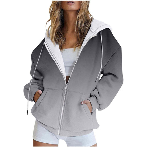 3D printed zipper European size casual fashion women's sweater m301882