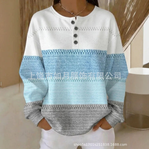 D digital printing 4-button women's sweatshirt ff303280