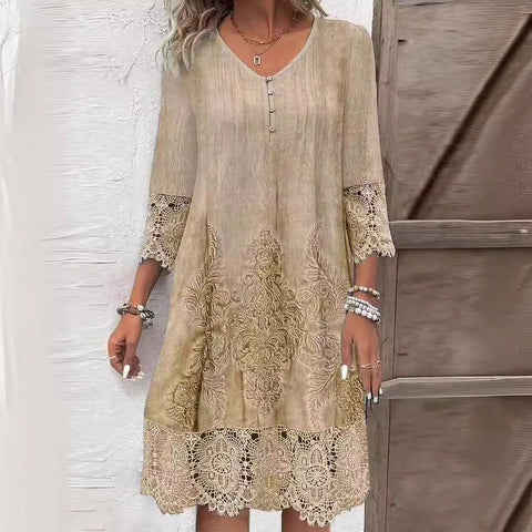 Spring and Summer Hot-Selling Solid Color Lace Dress M300151