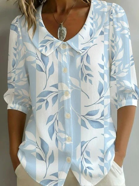 3D digital printing women's versatile flower spring and summer fashion shirt m302608