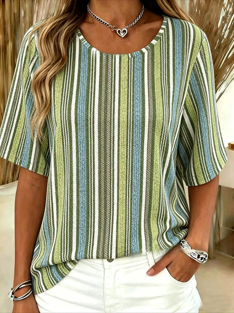 Lockeres T-Shirt Damen Rundhals-Top m303073-4
