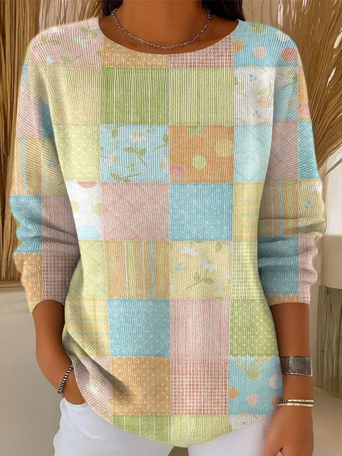 Crew Neck Casual Long Sleeve Top m302219