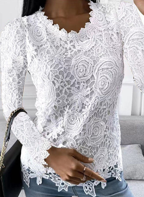 Stripe Round Neckline Long Sleeve Blouses m161512102 (5829163)