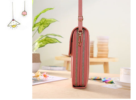Touch-screen mobile phone bag slung over a cute little bag with mobile phone m1915010631