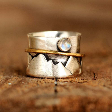 creative retro color separation valley gold ring moonlight stone ring jewelry m1915010478